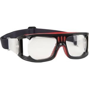Basketbalbril, Elastische Band Voorkomt Slippen Sportbril Ergonomisch Ontwerp Geschikt voor Hardlopen (Zwart rood)