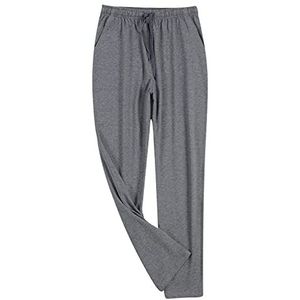 Plus Size Mens Lente en Herfst Katoen Zachte Pyjama Broek Losse Fit Dunne Langwerpige Huidvriendelijke Thuis Broek Kan Outdoor Utility & Veiligheid Mens Casual Broek met Zakken, Donkergrijs, 4XL