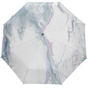 Grijs wit marmer steen automatische opvouwbare paraplu UV-bescherming automatisch open sluiten vouwbare zonblokkering paraplu's voor reizen vrouwen jongens meisjes