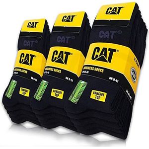 Caterpillar 15 paar CAT BUSINESS SOKKEN Fijne dames en heren sokken zonder elastiek maat 35-50, 15 paar zwart, 43-46 EU