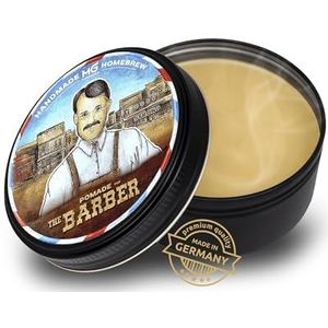 MG Pomade THE BARBER – Oliebasis Haarpomade voor Heren – Sterke Hold – Matte Look zonder Glans – Natuurlijke Wax Formule – Haar- & Baardstyling - handmade homebrew