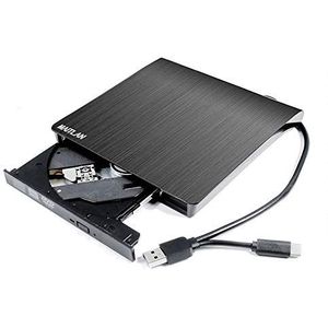 2in1 Externe DVD CD Brander Speler Drive, voor Asus VivoBook 15 S15 F510UA F510QA S Flip 14 Pro L203MA S14 S532 F512DA 15.6 Ultradunne Laptop, Draagbare USB 3.0 & USB-C 8X DVD+-R/RW DL 24X CD-R