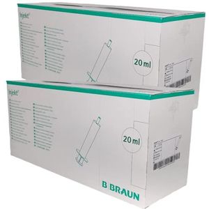 B. Braun INJECT 20 ml I Luer-aanzet, excentrisch, 2-delige wegwerpspuiten I 2 x 100 stuks in voordeelset I plus PharmaPerle giveaway