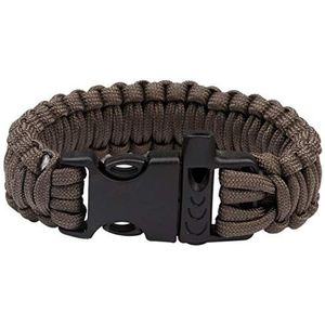 JUSTDOLIFE Paracord Planet Survival Outdoor Emergency Fluitje Sterke Armband (Zwart) Koffie