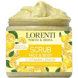 Lorenti Lemon Scrub 500 ML Gezicht & Lichaam | Verstevigend & Stralend Ondersteunt Collageenproductie Anti Aging en Rimpel