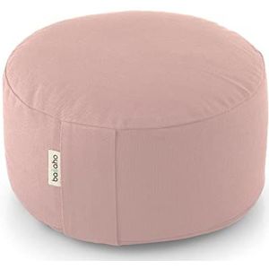 basaho WHEEL Zafu Meditatiekussen | Biologisch Katoen (OCS Gecertificeerd) | Boekweitdoppen | Afneembare Wasbare Hoes (Lichtroze)