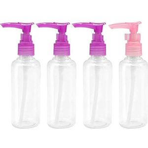 Lege Pompfles Hervulbare Reizen Toilettas Vloeibare Containers Pomp Dispenser Flessen voor Shampoo Lotions 100 ml 4 STKS