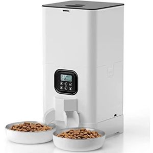 Automatische feeders 6L Timer Cat Feeder Automatische Cat Feeder is geschikt for twee katten, dubbele pet feeder met 2 roestvrijstalen kommen voor honden en katten(USB -6L Style C)