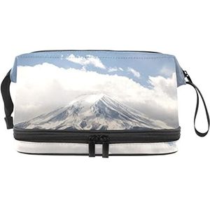 Grote capaciteit reizen cosmetische tas, Fuji Mountain Japan Scenery, make-up tas, waterdichte make-up tas organisator, Meerkleurig, 27x15x14 cm/10.6x5.9x5.5 in