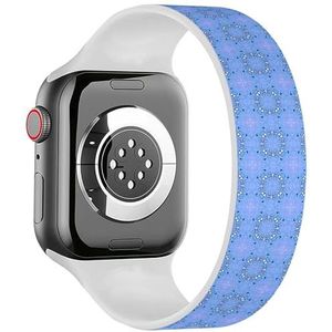 Solo Loop Band Compatibel met All Series Apple Watch 38/40/41mm (Rich Blue Cyaan Paisley Ornament) Elastische Siliconen Band Strap Accessoire, Siliconen, Geen edelsteen