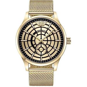 Police Horloges Jet Mens Analoge Quartz Horloge met Roestvrij Stalen Armband PEWJG0005203, Goud, armband