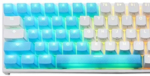 Ducky compatibel Rubber Keycap Set, 31 Smaak, Double-Shot, Gummiert, voor Backlight - blauw