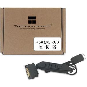 Thermalright 5 V A-RGB computerventilatorbesturing, 5 V 3-pins verlichtingsbediening, pc-ventilatorbesturing, ondersteuning 3-pin/5 V verlichtingsinterface, directe SATA-voeding
