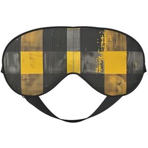 Geel Grijs Zwart Plaid Print Stijlvol Oogmasker Lichtgewicht Reizen Yoga Nap Meditatie Camping Werk Ontspanning