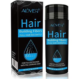 Premium strooihaar, haarverdichting en volledige haarbouwvezels, haaruitval, concealer, professionele haarvezels, haarpoederspray voor vrouwen en mannen (lichtbruin 1)