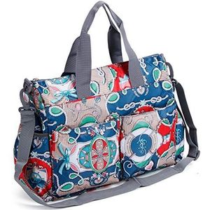 Handtas, handtas met grote capaciteit Handtas met grote capaciteit voor dames voor op vakantie om te reizen om te winkelen(Zee blauw)