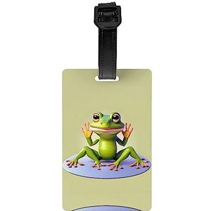 The Funny Frog Doing Yoga Patroon Bagagelabels gebruikt in bagage, gymtassen, sporttassen, aktetassen, 3,3 x 21 inch