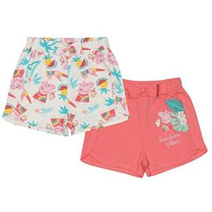 Peppa Pig Sonnenschein Vibes Shorts Twin Pack, Meisjes, 98-122, Mehrfarbig, Officiële Koopwaar