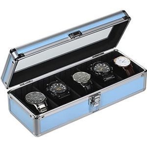 Horloge Opbergbox, Horloge Opbergdozen Horloge Case Voor Heren Horloge Case Display Organizer Dozen Voor Vrouwen Kijkdoos (Color : Blue)