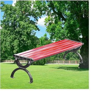 Houten tuinbank, Terrashouten picknick lange kruk, Tuinbankkruk anti-wind en regen, Zware terrasstoel met rugleuning en armen, Natuurlijke decoratieve stijl(Color:Maroon red,Size:A-120cm/47.2in)