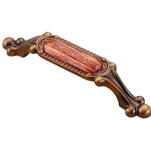 TVOLRFNIY Chinese klassieke kristallen kast deurgrepen antieke houtnerf kledingkast handgrepen meubels hardware accessoires (maat: koffie 6228 96 gatafstand-1)