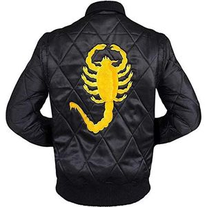 EU Fashions Drive Scorpion jack, Ryan Gosling Driver bomberjack, ivoorkleurig satijnen jack, XXL