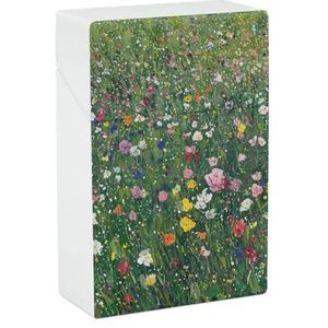 A Field of Wild Flowers Sigaret Case Box King Size 85mm 20 Capaciteit Push to Open Waterdichte Sigaret Case voor Vrouwen Mannen Pocket Sigaret Houder Case Vintage Sigaret Doos