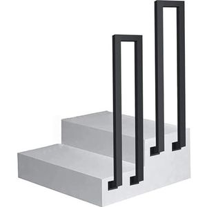 Zijmontage leuning for binnen en buiten, trapleuning met installatieset, antislip veiligheid zwarte ijzeren leuningen for houten en betonnen treden(H:75cm)