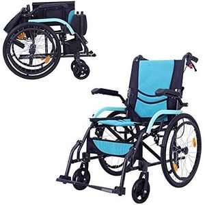 Draagbare opvouwbare lichte transportrolstoelen, rolstoel van aluminiumlegering met handrem met opblaasbare band Senior reizen gehandicapt verpleegtransportvoertuig Zelfrijdende kleine trolley, draag