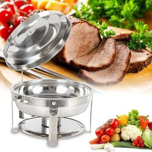 Chafing Dish Voedselverwarmer, RVS Verwarmingscontainer, Chafing Dish Buffetset for Feesten Buffetten Bruiloften Feesten Banketten Catering Evenementen 7,5 L