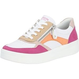 Remonte D0J01 Sneakers voor dames, magenta/wit/roze/tan/salmon/wit/84, 43 EU, Magenta Wit Rose Tan Salmon Wit 84, 43 EU