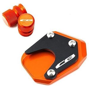 Compatibel Met CB125R CB300R CB400X CB650R CB500F CB500X Motoraccessoires Kickstand Voet Zijstandaard Verlenging Pad & Ventiel(Color:A set Orange)