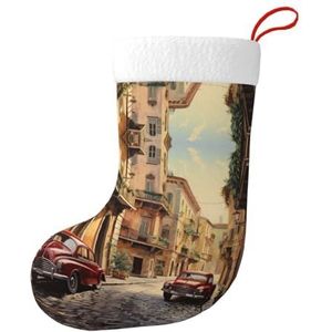 MGGAklp Italiaanse Straat Print Kerst Kousen Snoep Zakken Voor Familie Vakantie Party Kerstboom Decoraties