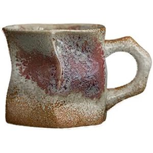Keramische beker, 300 ml handgemaakte heteromorfe vintage theekop Latte mokken theekopjes for kantoor en thuis, uniek cadeau for mannen en vrouwen, goud(Purple)