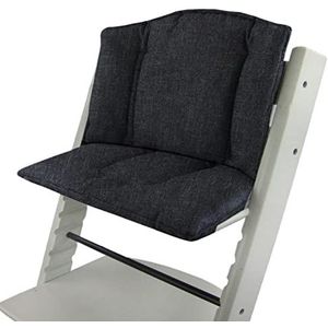 Bambiniwelt Vervangende overtrek, zitkussen, kussenset, stoelverkleiner compatibel met STOKKE Tripp Trapp voor kinderstoel, gemêleerd (gemêleerd zwart)