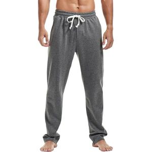 Amy Coulee Joggingbroek voor heren, katoen, baggy sportbroek, losse trainingsbroek met zakken, donkergrijs, XL