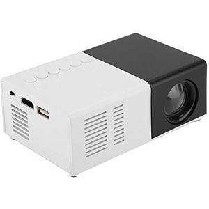 ASHATA Mini beamer, draagbare LED Mini HD thuisbioscoop pocket projector, mini multimedia beamer videoprojector, ondersteuning 1080p video HDMI USB AV SD, voor binnenplaats reizen Kerstmis enz. (zwart