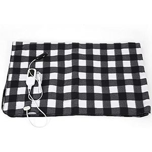 Elektrische deken Auto elektrische verwarmde deken gooien, 12V elektrische knie deken met 3 warmtegehalte, 4 uur auto-off en snelle hitte, wasbaar dadet deken kleine sjaal, 58.2""x 42.5"" -Red zwart ra