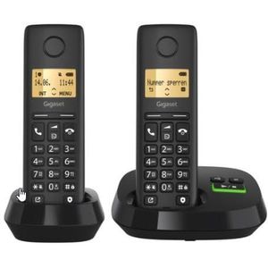Gigaset - Pure 100 AM Duo Clip Eco - Telefoon - Zwart - Draadloze Telefoon met Antwoordapparaat
