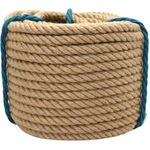 Natuurlijk Jute Touw, Dik Touw, 12MM Jute Touw 50M Dik Jute Touw Sterk Henneptouw for Cat Scratcher Tuinieren Bundelen En Muur Ophangen Craft Decoratief (Maat: 8MM 50M) (Size : 8MM 50M) (Color : 8MM