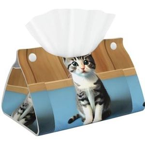 Slaapkamer Kitten Waterdichte Opvouwbare Rechthoekige Lederen Tissue Doos Voor Keuken Eetkamer Slaapkamer Badkamer Auto