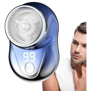 Nbhuiakl Draagbaar elektrisch scheerapparaat, 7000 tpm snelheid klein draagbaar scheerapparaat, wasbaar zakformaat met led-display, USB oplaadbare -reisscheerapparaat, miniatuur scheerapparaten