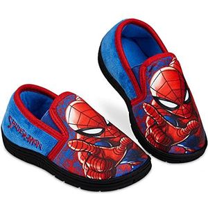 Marvel Spiderman Jongens Pantoffels, Avengers Slippers voor jongens, Rood Blauw, 12 UK