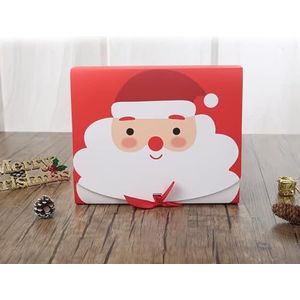 5st Kerst Papieren Geschenkdoos Bruiloft Rood Kraft Wit Roze Snoep Koekje Doek T-Shirt Sjaal Pack Dozen Met Linten-Rode Kerst, 11.5x11.5x5cm