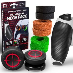 ProFPS Mega Pack – Geschikt voor PS5 – 6 Precision Rings + 2 Performance Thumbsticks + Controller Grips – eSports Accessoire Set voor PlayStation 5 – Grip, Aim & Comfort Kit