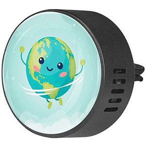 Nananma 2 stks Auto Aromatherapie Essentiële Diffuser Mooie Planeet Aarde Met Cartoon Stijl Auto Luchtverfrisser Vent Clip