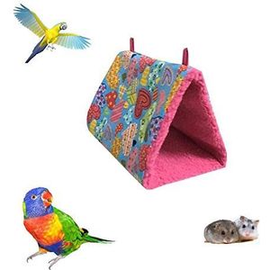 Bello Luna Vogel Hangmat voor Kooi voor Papegaai Parkiet Kaketoe Conure Canary Dwergpapegaai Finch - Roze/S