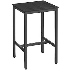 VASAGLE Hoge tafel, vierkante bartafel, stalen frame, eenvoudige montage, voor keuken, woonkamer, industriële stijl, ebbenhoutzwart en zwart, 60 x 60 x 92 cm, LBT025B56