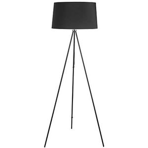 HOMCOM staande lamp driepoot slaapkamer stalamp vloerlamp 40 W Scandinavische stof + metaal zwart ∅48 x 156 cm