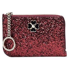 Kate Spade New York Odette Glitter Medium L-Zip Card Holder Wallet Red